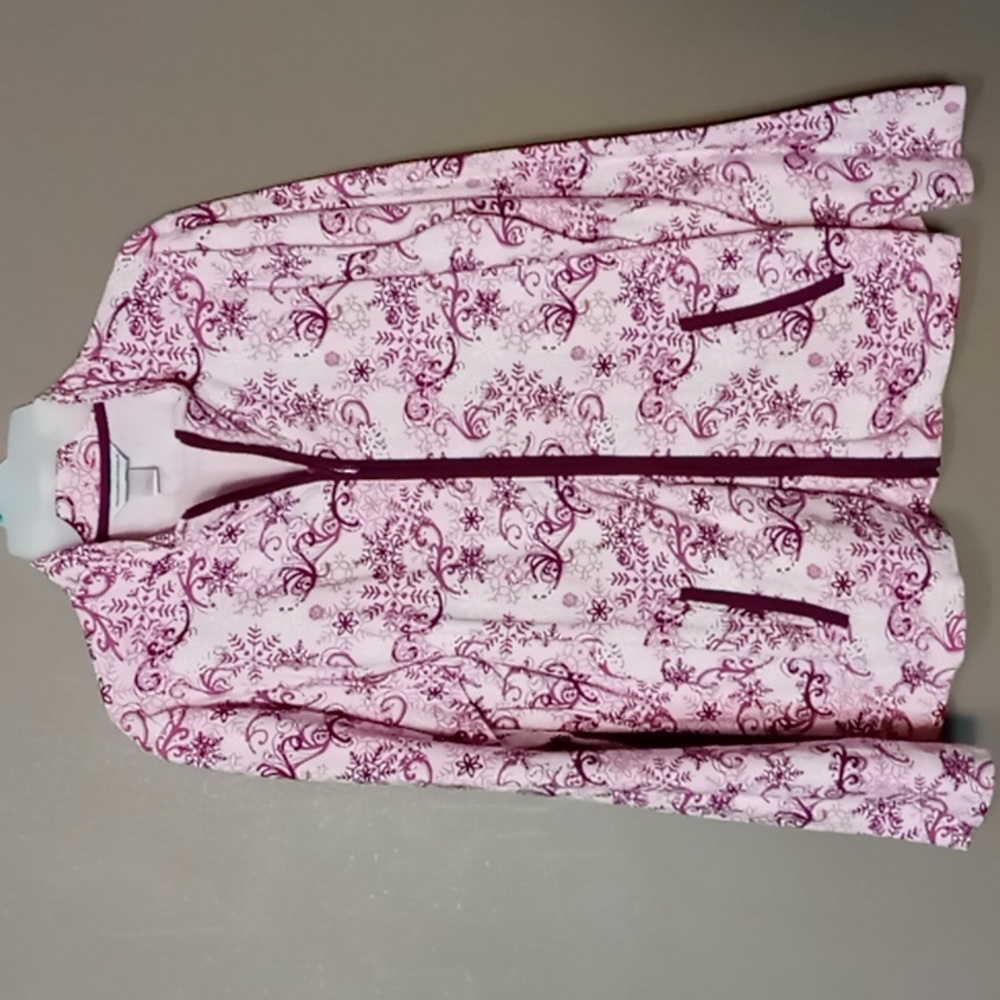 Christopher & Banks Full Zip Purple Snowflake "Shacket" Size L